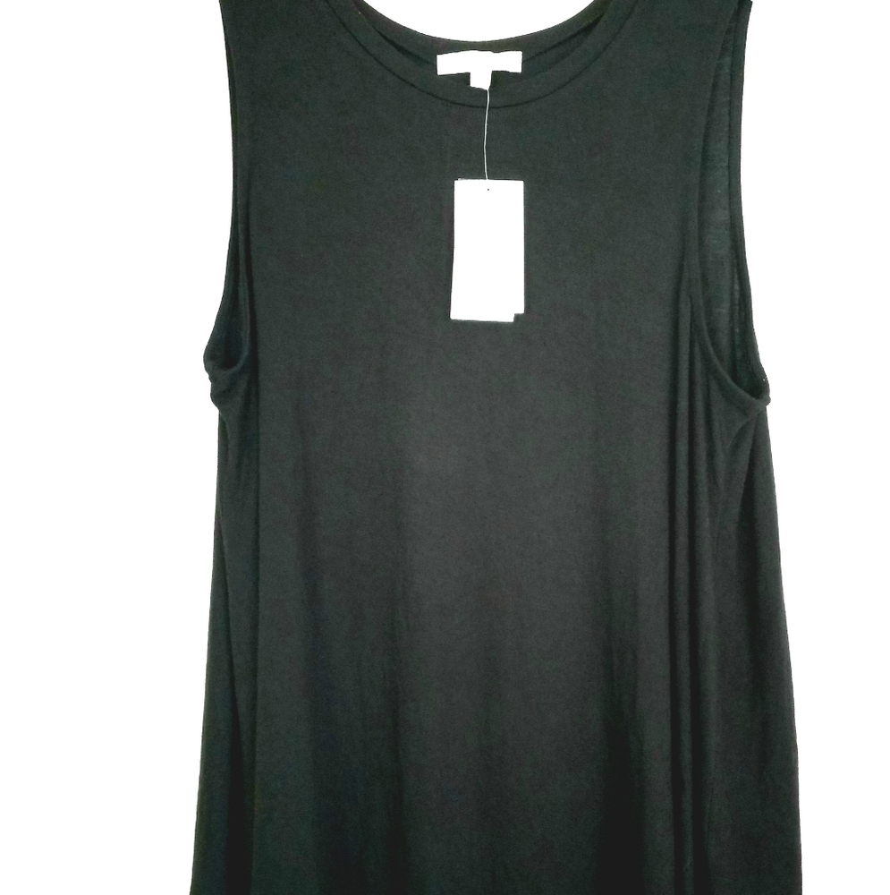 Fever black tunic tank sleeveless top size Large